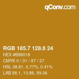 カラーコード: RGB 185.7 128.6 24 | qconv.com