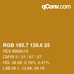 カラーコード: RGB 185.7 128.6 25 | qconv.com