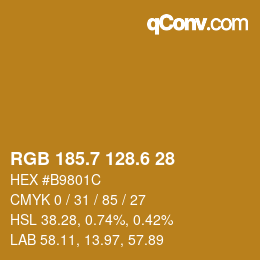 カラーコード: RGB 185.7 128.6 28 | qconv.com