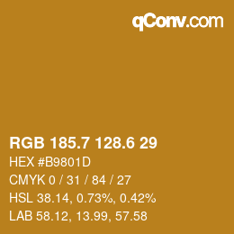 カラーコード: RGB 185.7 128.6 29 | qconv.com