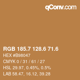 カラーコード: RGB 185.7 128.6 71.6 | qconv.com