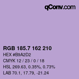 カラーコード: RGB 185.7 162 210 | qconv.com