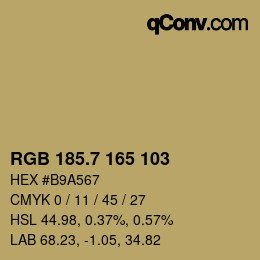 カラーコード: RGB 185.7 165 103 | qconv.com