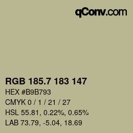 カラーコード: RGB 185.7 183 147 | qconv.com
