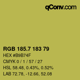 カラーコード: RGB 185.7 183 79 | qconv.com