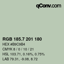 カラーコード: RGB 185.7 201 180 | qconv.com