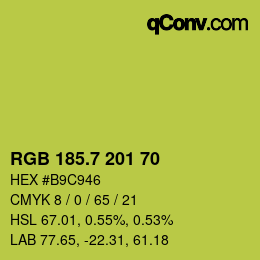カラーコード: RGB 185.7 201 70 | qconv.com