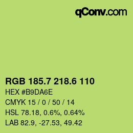 カラーコード: RGB 185.7 218.6 110 | qconv.com