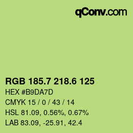 カラーコード: RGB 185.7 218.6 125 | qconv.com