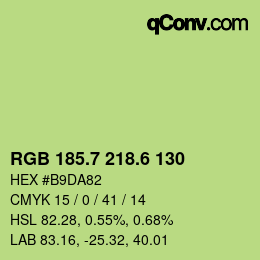 カラーコード: RGB 185.7 218.6 130 | qconv.com