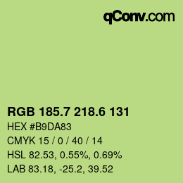 カラーコード: RGB 185.7 218.6 131 | qconv.com