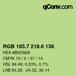 カラーコード: RGB 185.7 218.6 138 | qconv.com