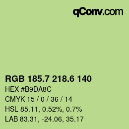 カラーコード: RGB 185.7 218.6 140 | qconv.com