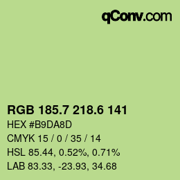 カラーコード: RGB 185.7 218.6 141 | qconv.com