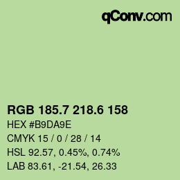 カラーコード: RGB 185.7 218.6 158 | qconv.com