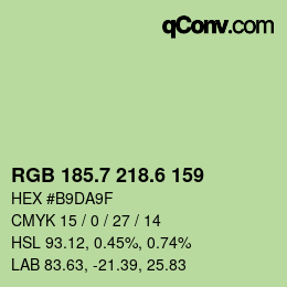 カラーコード: RGB 185.7 218.6 159 | qconv.com