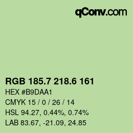 カラーコード: RGB 185.7 218.6 161 | qconv.com