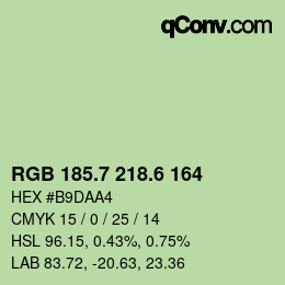 カラーコード: RGB 185.7 218.6 164 | qconv.com