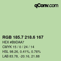 カラーコード: RGB 185.7 218.6 167 | qconv.com
