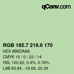 カラーコード: RGB 185.7 218.6 170 | qconv.com
