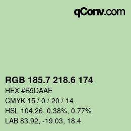 カラーコード: RGB 185.7 218.6 174 | qconv.com