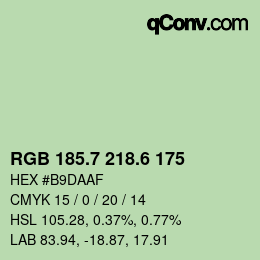 カラーコード: RGB 185.7 218.6 175 | qconv.com