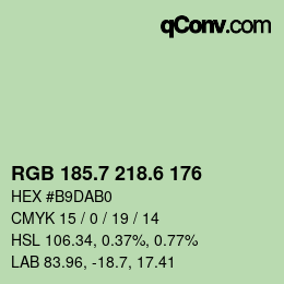 カラーコード: RGB 185.7 218.6 176 | qconv.com
