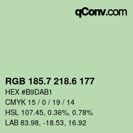 カラーコード: RGB 185.7 218.6 177 | qconv.com