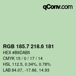 カラーコード: RGB 185.7 218.6 181 | qconv.com