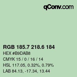 カラーコード: RGB 185.7 218.6 184 | qconv.com