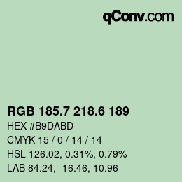 カラーコード: RGB 185.7 218.6 189 | qconv.com