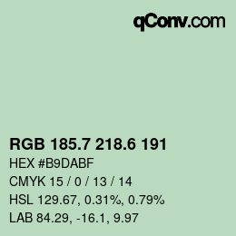 カラーコード: RGB 185.7 218.6 191 | qconv.com