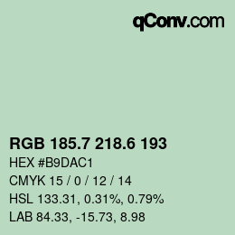 カラーコード: RGB 185.7 218.6 193 | qconv.com