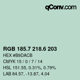 カラーコード: RGB 185.7 218.6 203 | qconv.com