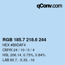 カラーコード: RGB 185.7 218.6 244 | qconv.com