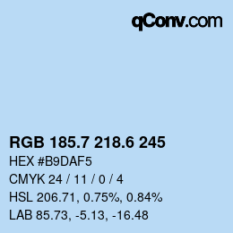 カラーコード: RGB 185.7 218.6 245 | qconv.com
