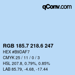 カラーコード: RGB 185.7 218.6 247 | qconv.com