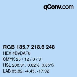 カラーコード: RGB 185.7 218.6 248 | qconv.com