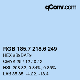 カラーコード: RGB 185.7 218.6 249 | qconv.com