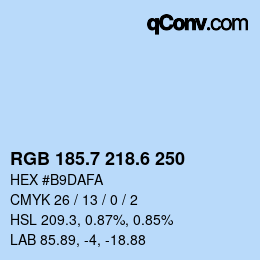 カラーコード: RGB 185.7 218.6 250 | qconv.com