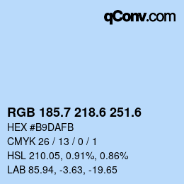 カラーコード: RGB 185.7 218.6 251.6 | qconv.com