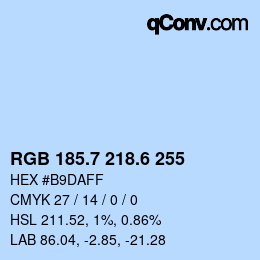 カラーコード: RGB 185.7 218.6 255 | qconv.com