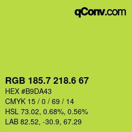 カラーコード: RGB 185.7 218.6 67 | qconv.com