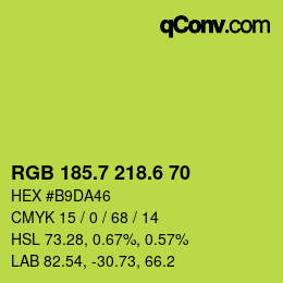 カラーコード: RGB 185.7 218.6 70 | qconv.com