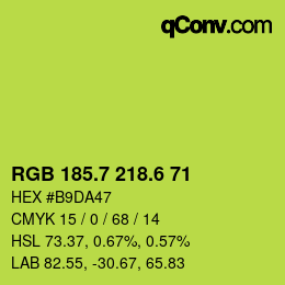 カラーコード: RGB 185.7 218.6 71 | qconv.com