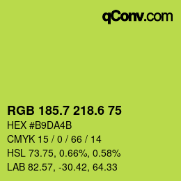 カラーコード: RGB 185.7 218.6 75 | qconv.com