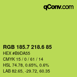 カラーコード: RGB 185.7 218.6 85 | qconv.com