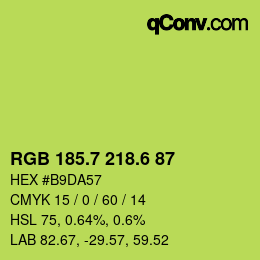 カラーコード: RGB 185.7 218.6 87 | qconv.com