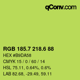 カラーコード: RGB 185.7 218.6 88 | qconv.com