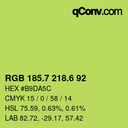 カラーコード: RGB 185.7 218.6 92 | qconv.com